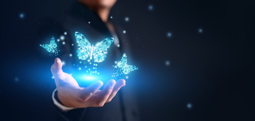 Global business economy butterfly concept